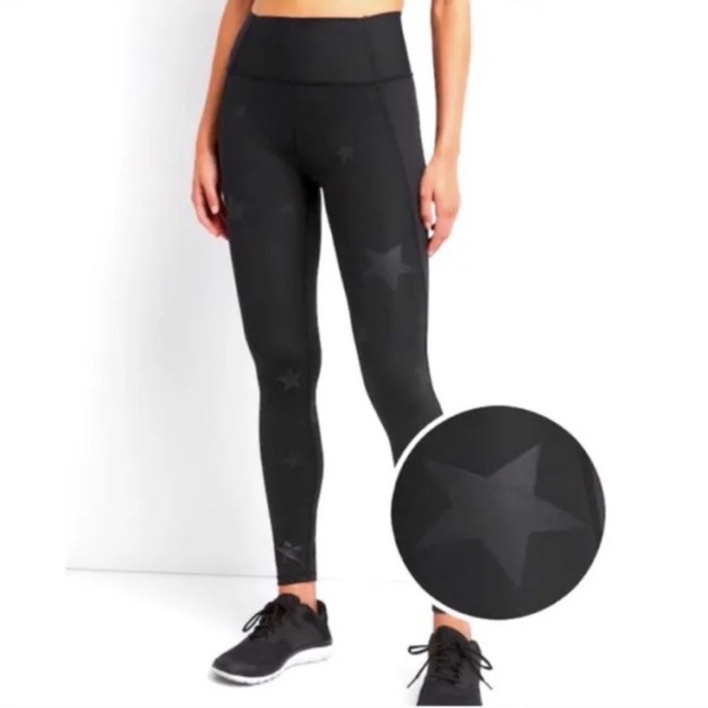 Gap Fit Sculpt compression legging w/side pockets, Black Stars; Size: XS
